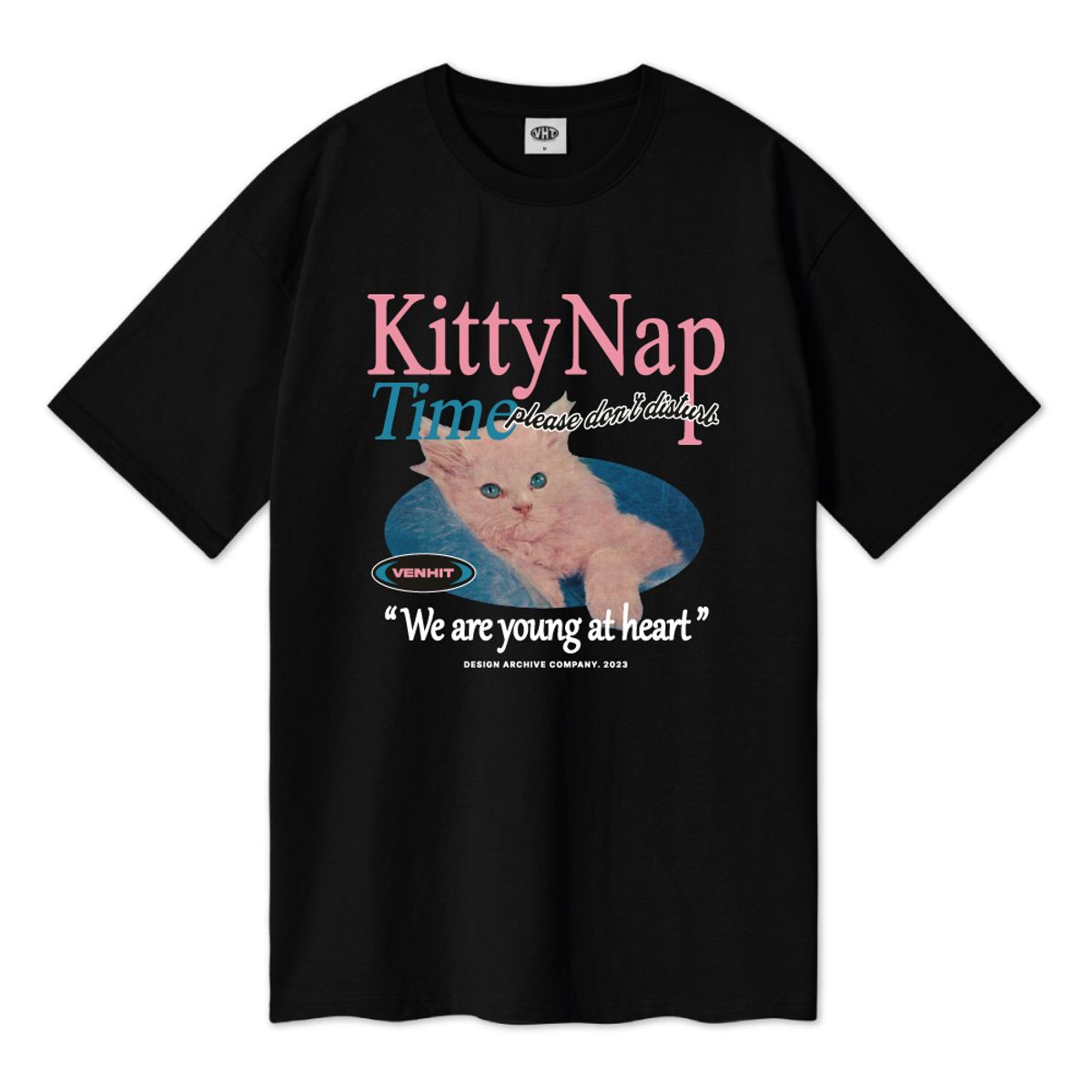 벤힛(VENHIT) KITTY NAP 오버핏 반팔티