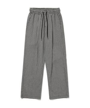 노바체크 원턱 와이드팬츠 (블랙)