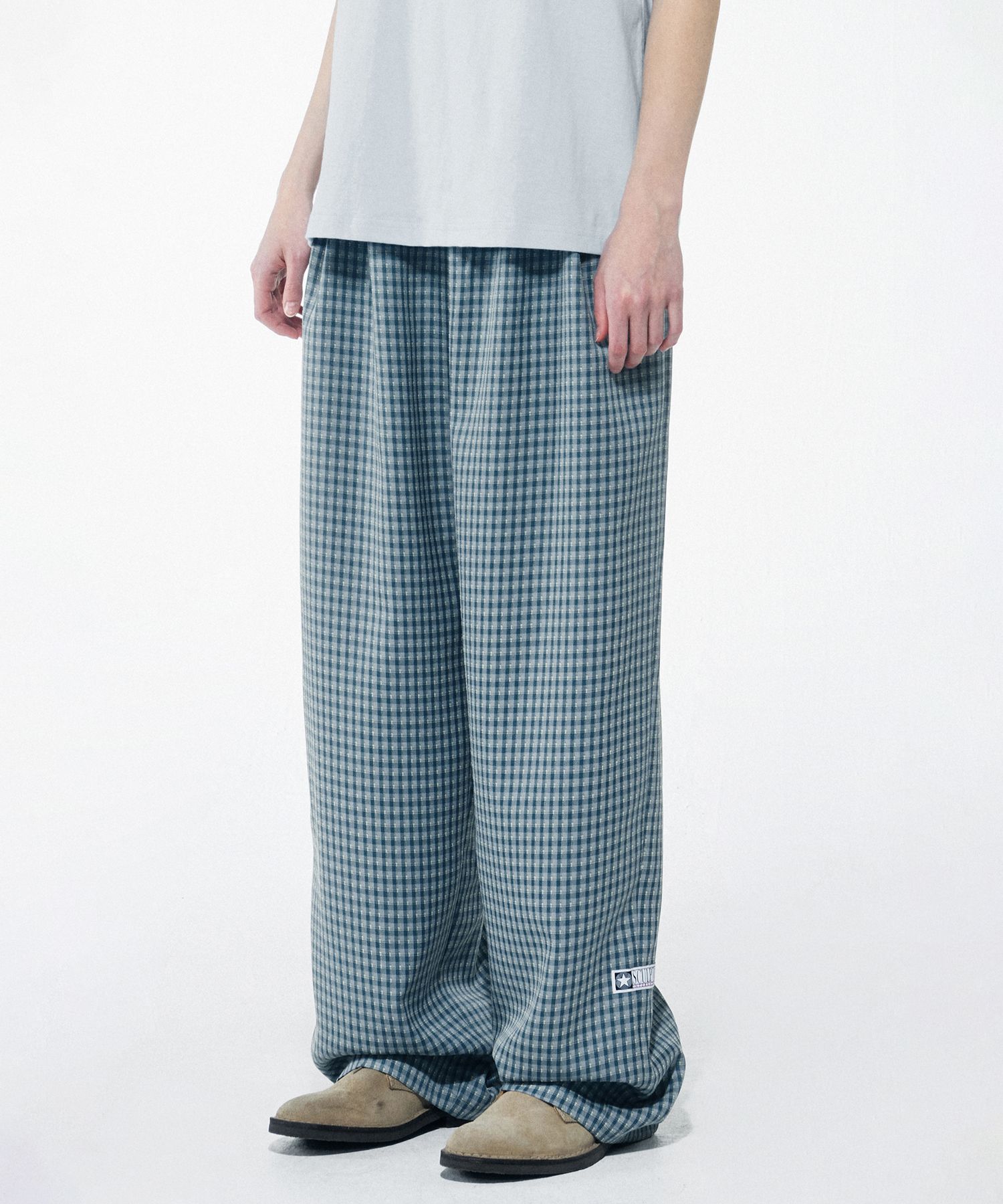 ★SCULPTOR★送料込★韓国★人気★正規品★Check Pin Tuck Pants MUSINSA | SCULPTOR Check Pin Tuck Pants Blue
