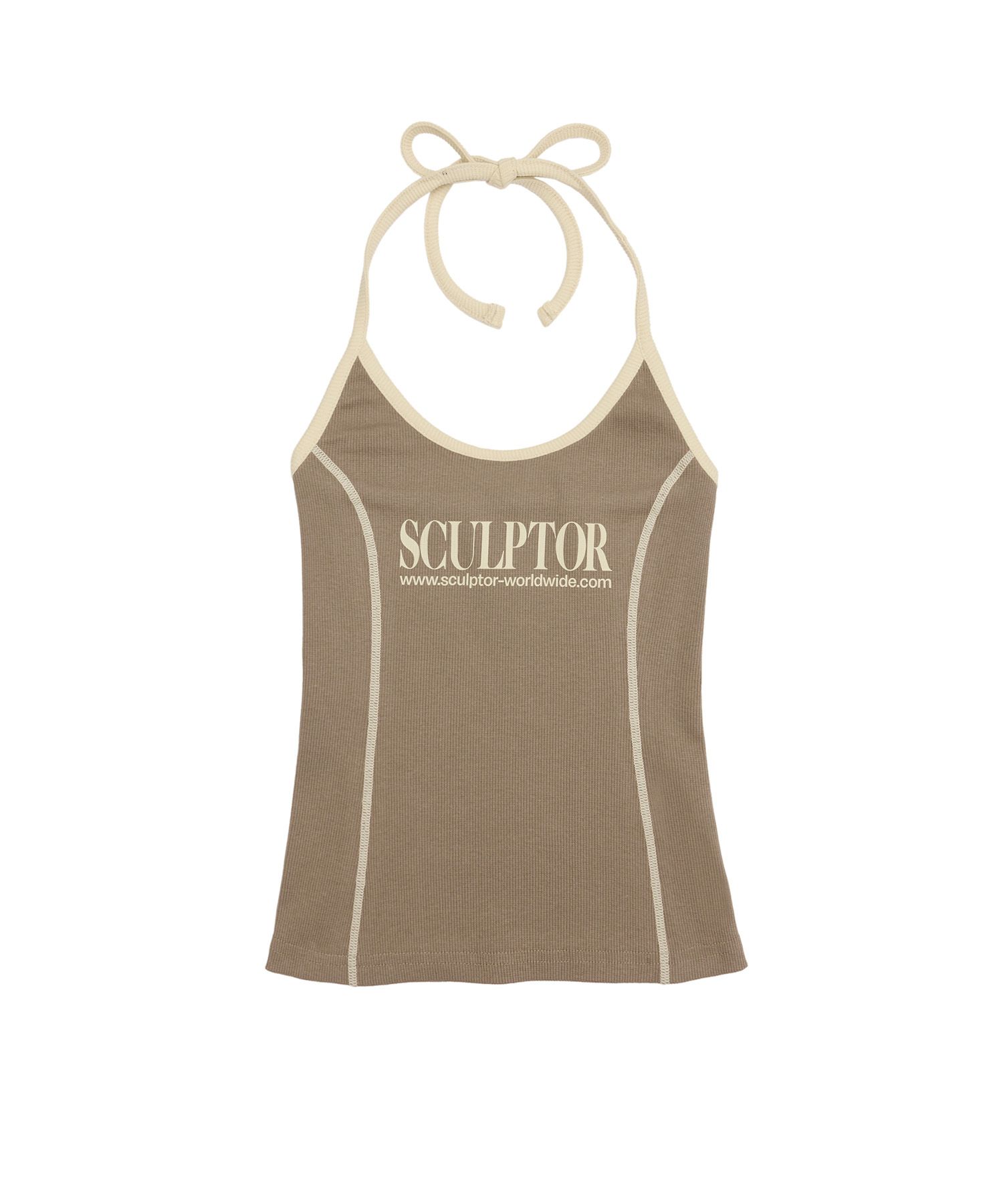MUSINSA | SCULPTOR Classic Logo Halter Top Mocha