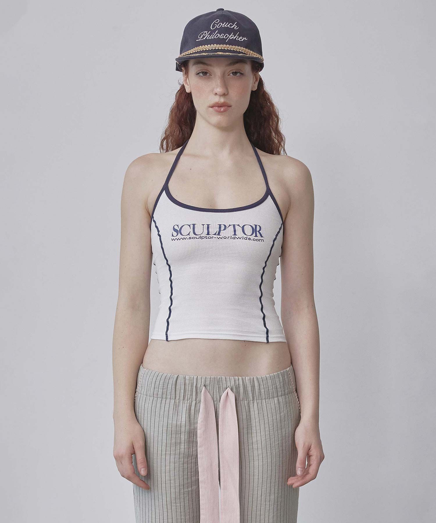 ★SCULPTOR★ Classic Logo Halter Top White SC23S258WH MUSINSA | SCULPTOR Classic Logo Halter Top White