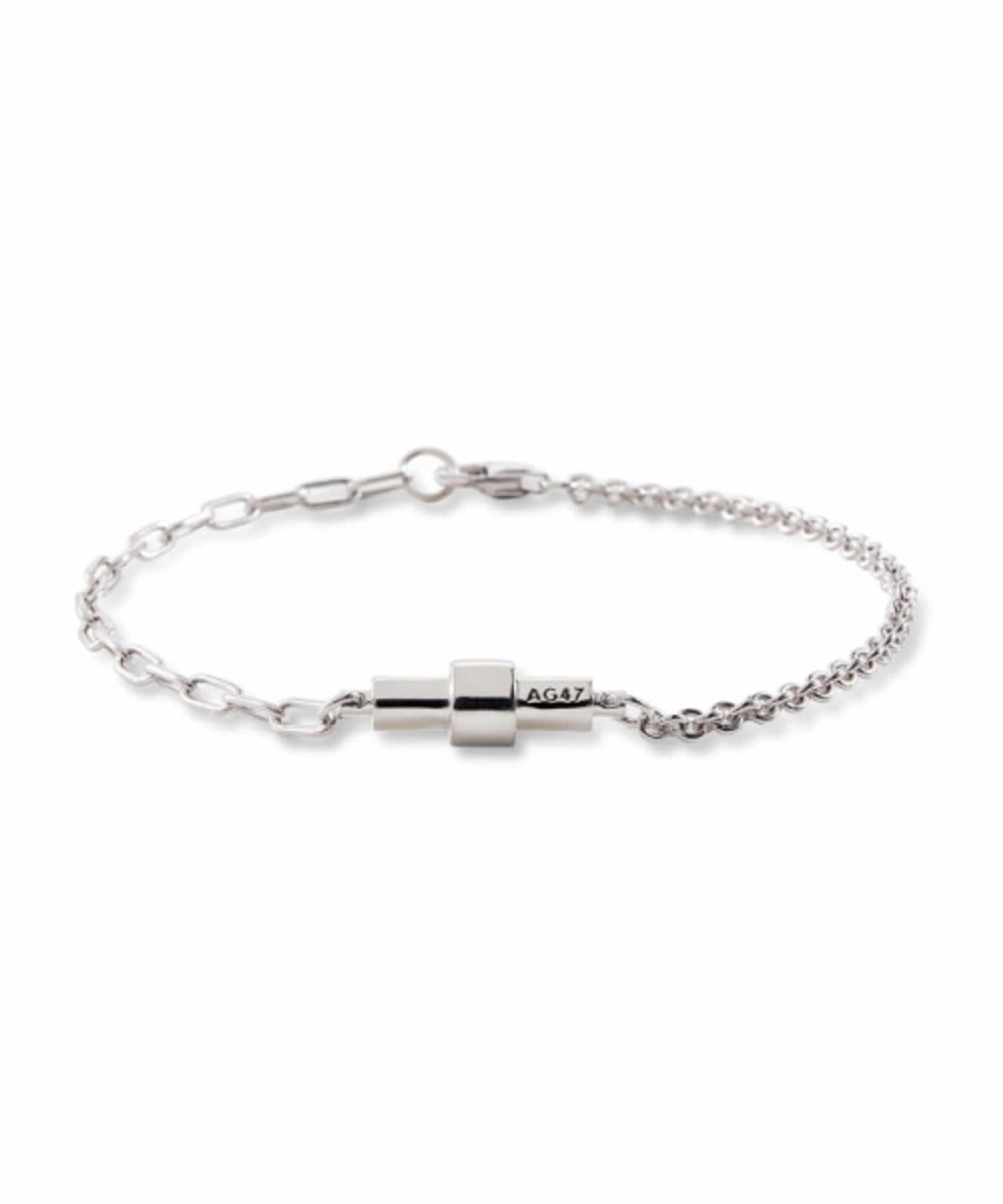 에이지47(AG47) [silver925] stick bracelet circle chain mix silver