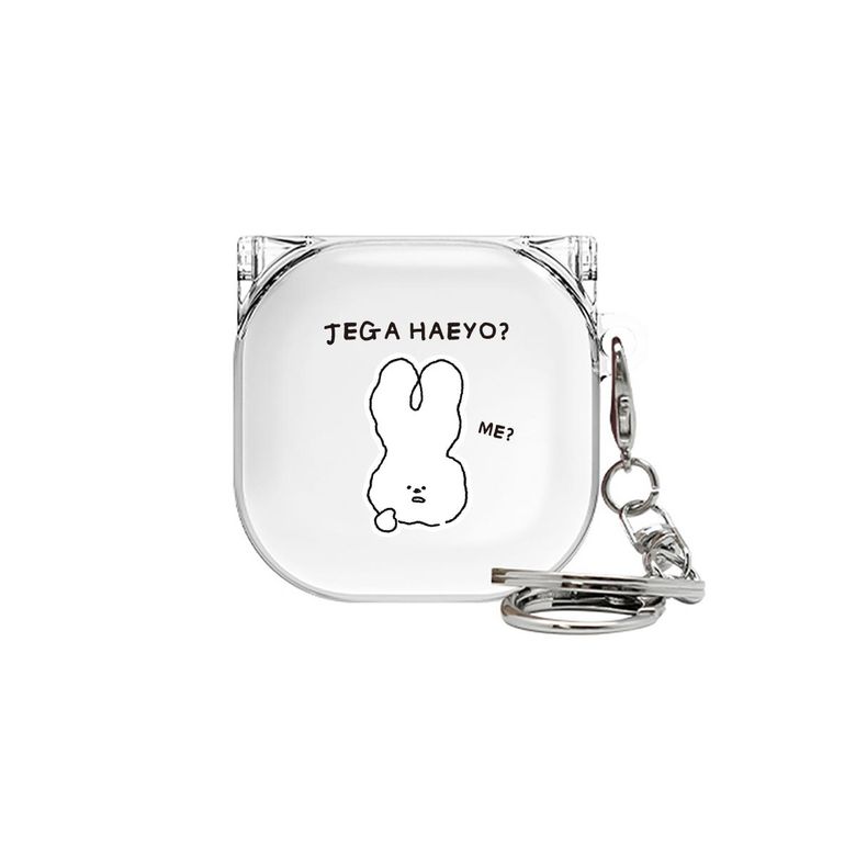 갤럭시 버즈라이브 클리어 케이스 WORKING RABBIT DOODLE