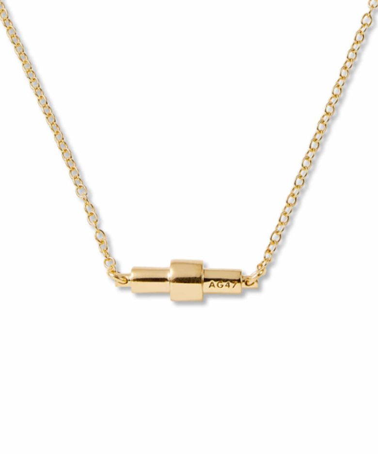 [silver925] stick necklace 01 circle gold