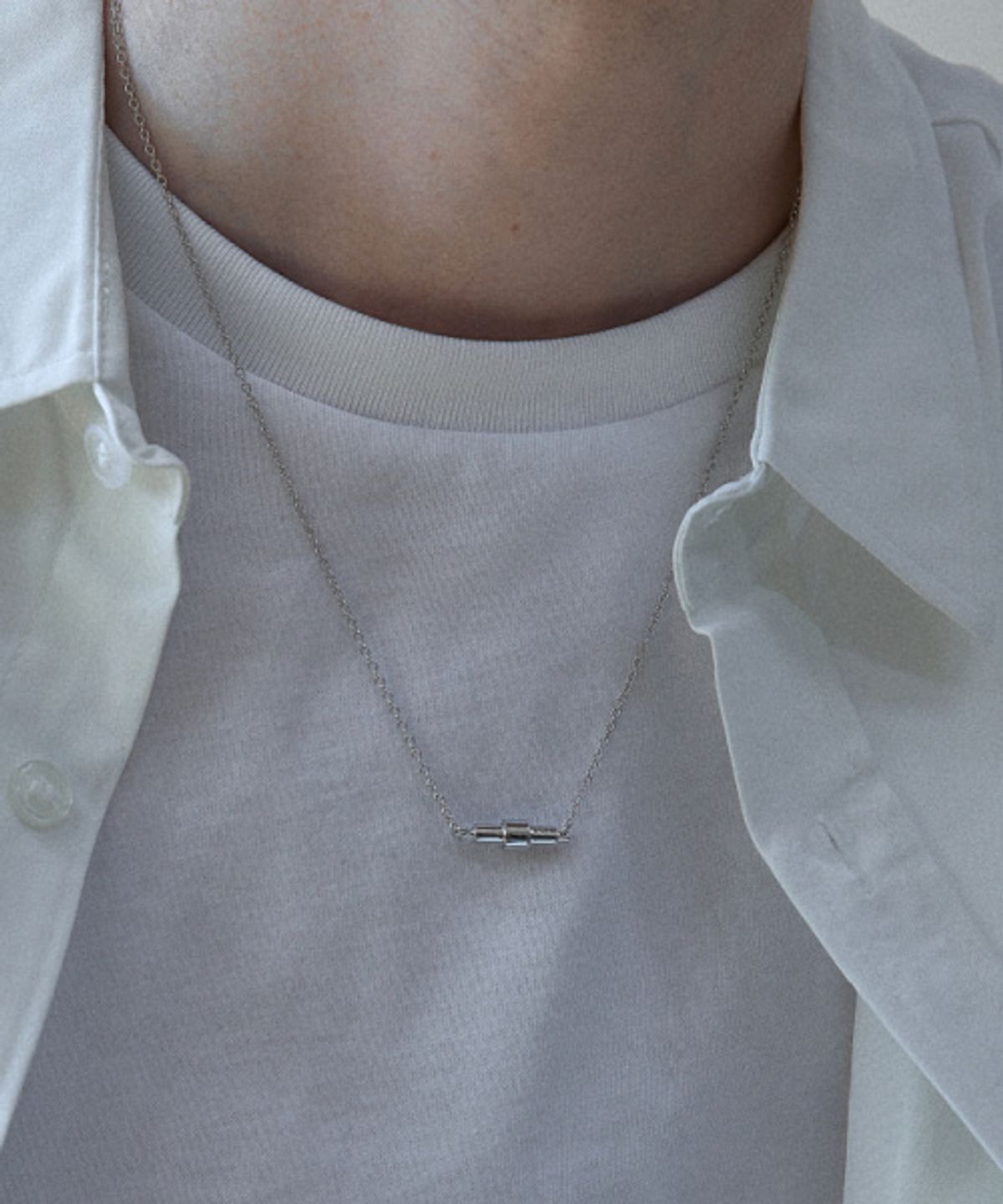 에이지47(AG47) [silver925] stick necklace 01 circle silver