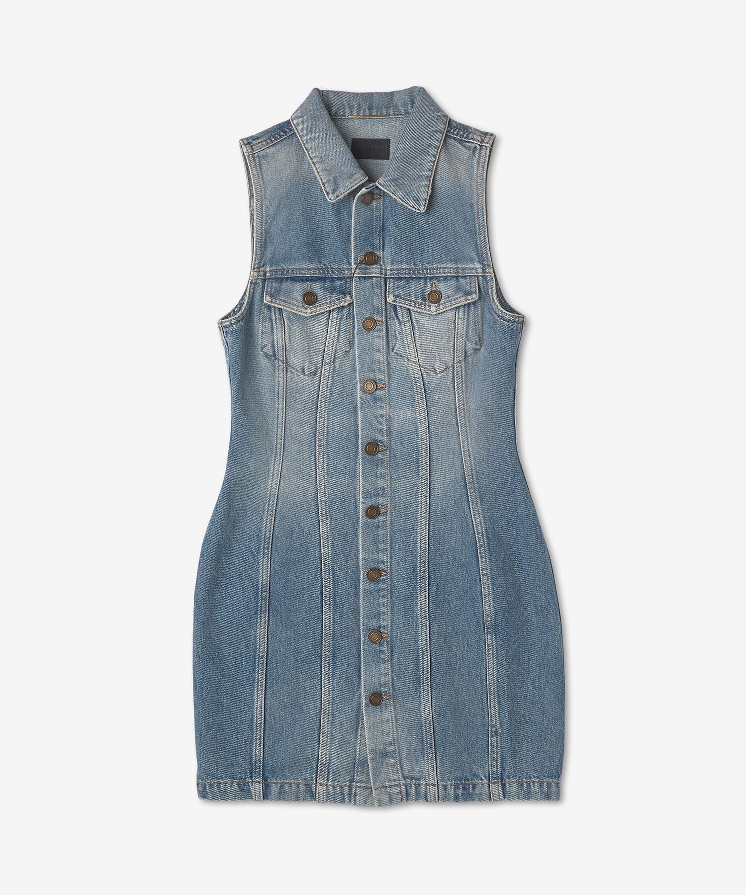 ysl denim dress Saint Laurent Sleevless Denim Dress (34)