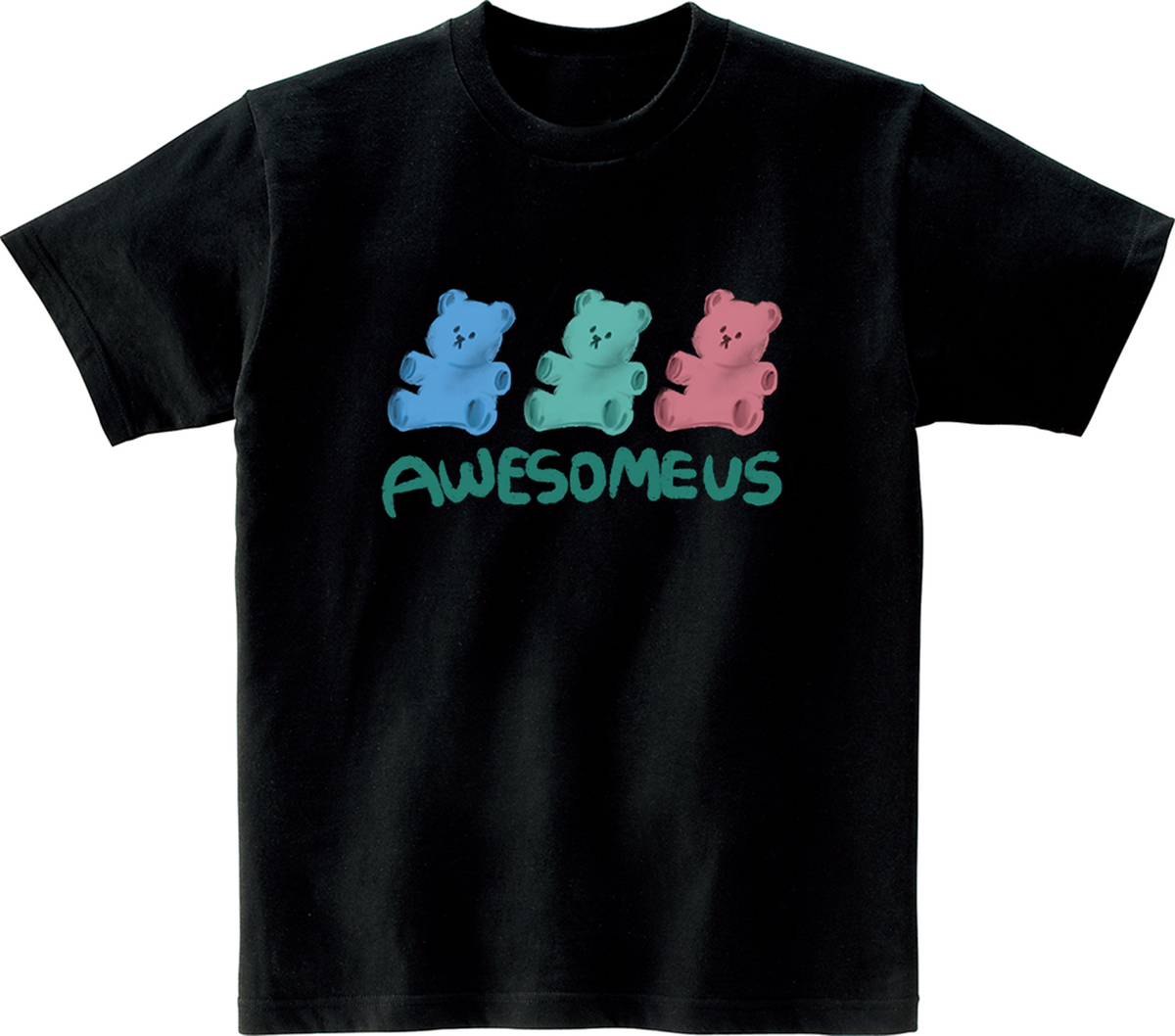어썸어스(AWESOMEUS) (23SS)Tiny Bear Family 반팔 티셔츠 블랙
