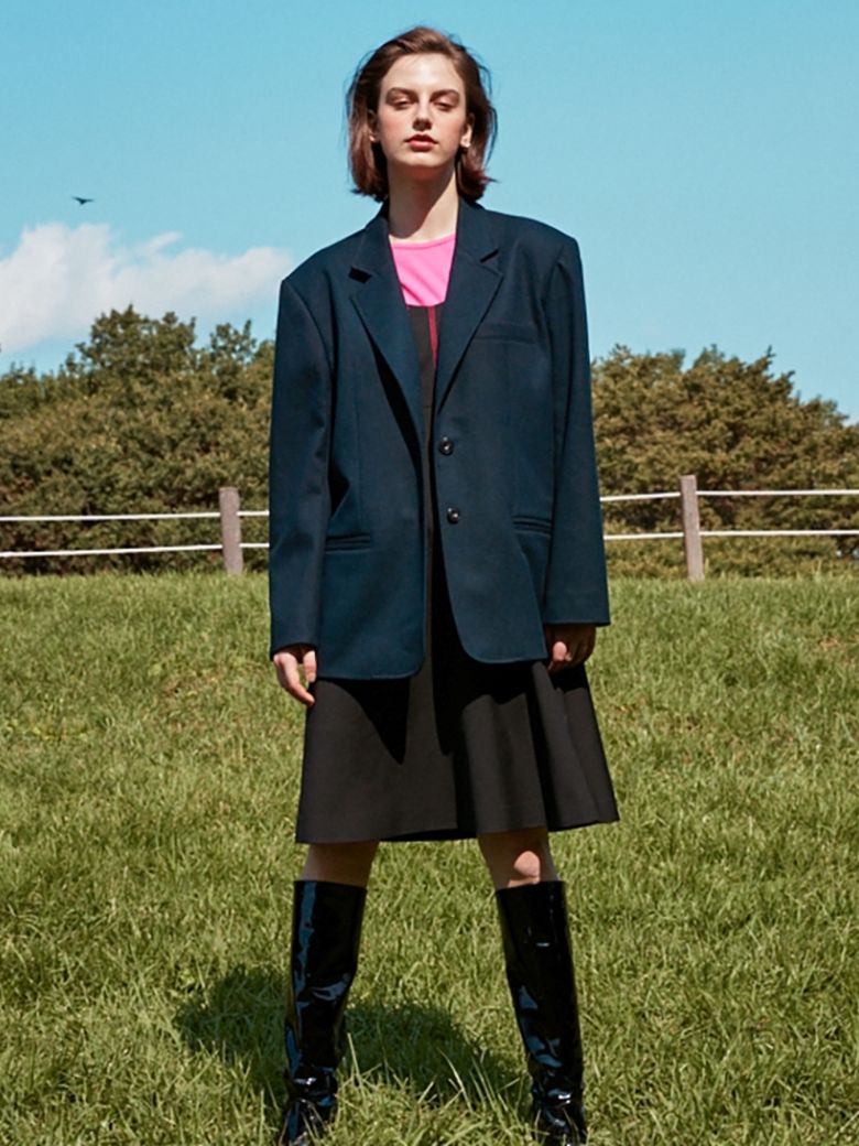 OVERFIT SINGLE JACKET_DARK NAVY
