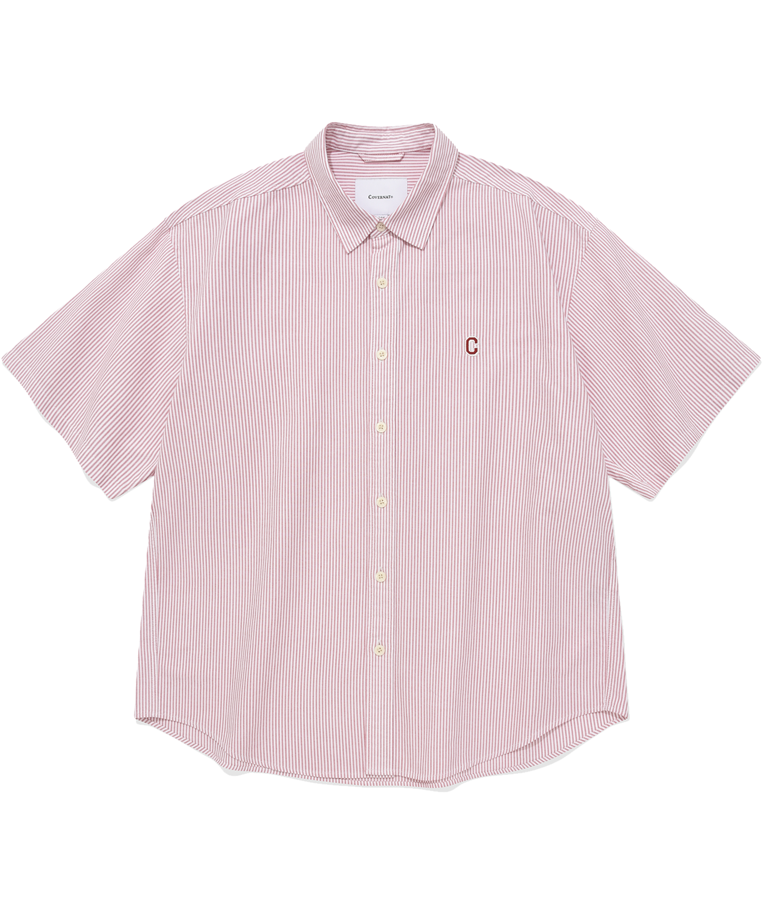 ★23SS★【COVERNAT】★C logo oxford striped shir.t★シャツ★ MUSINSA | COVERNAT C Logo Oxford Striped Half Shirt Red
