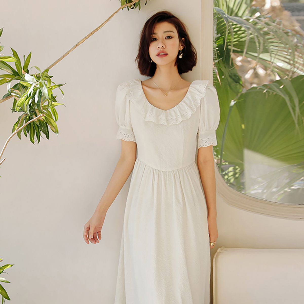 랭썬(LANGSON) LS_Doll bubble sleeve dress