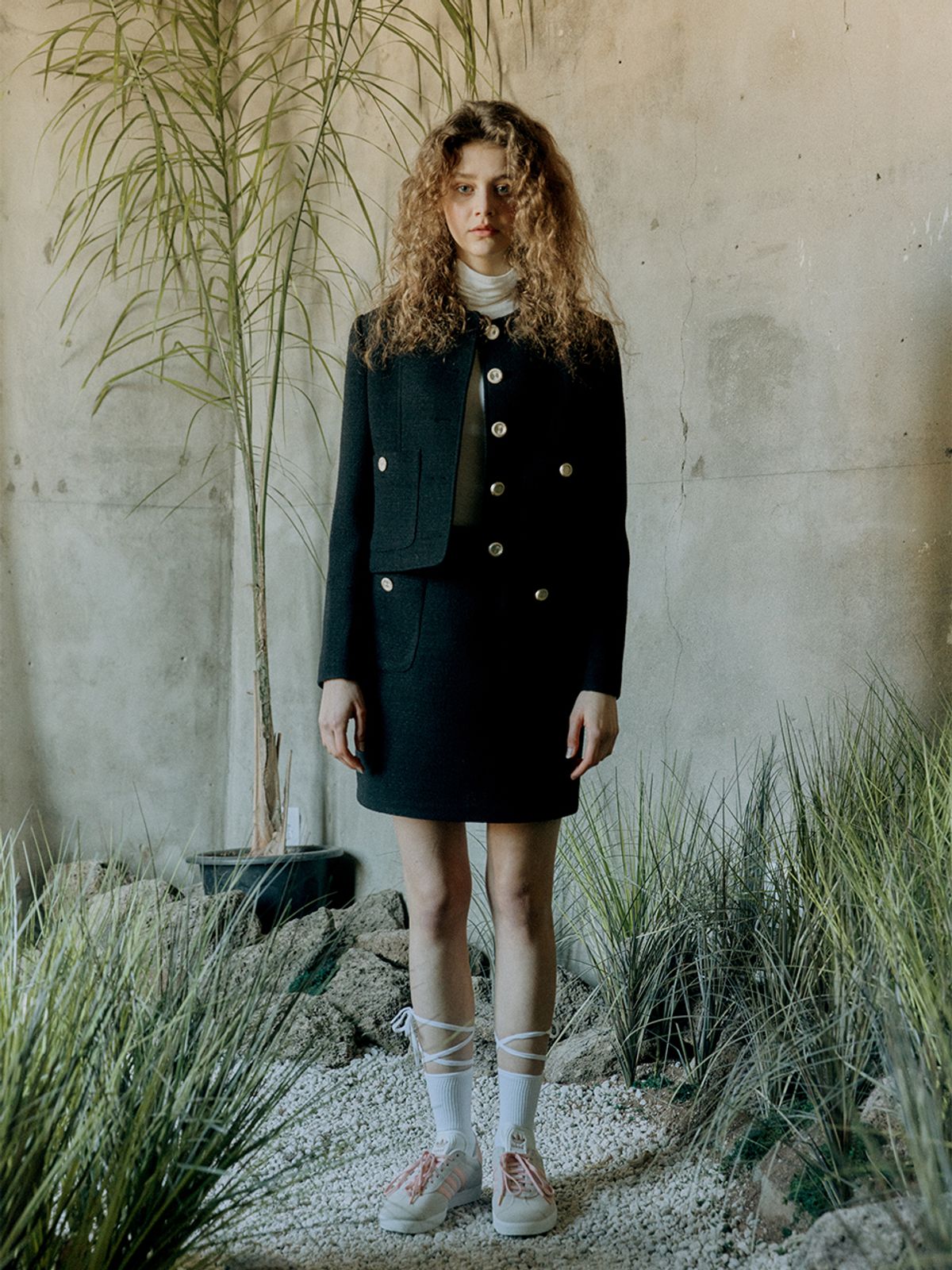 셀리테일즈(CELITAILS) TWEED POCKET SKIRT_STRONG BLACK