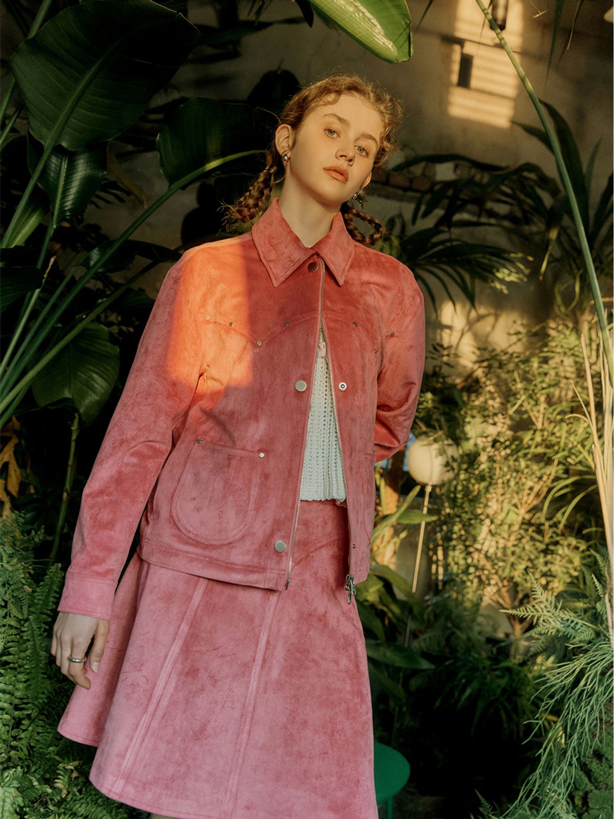 셀리테일즈(CELITAILS) SUEDE WESTERN JACKET_PINK
