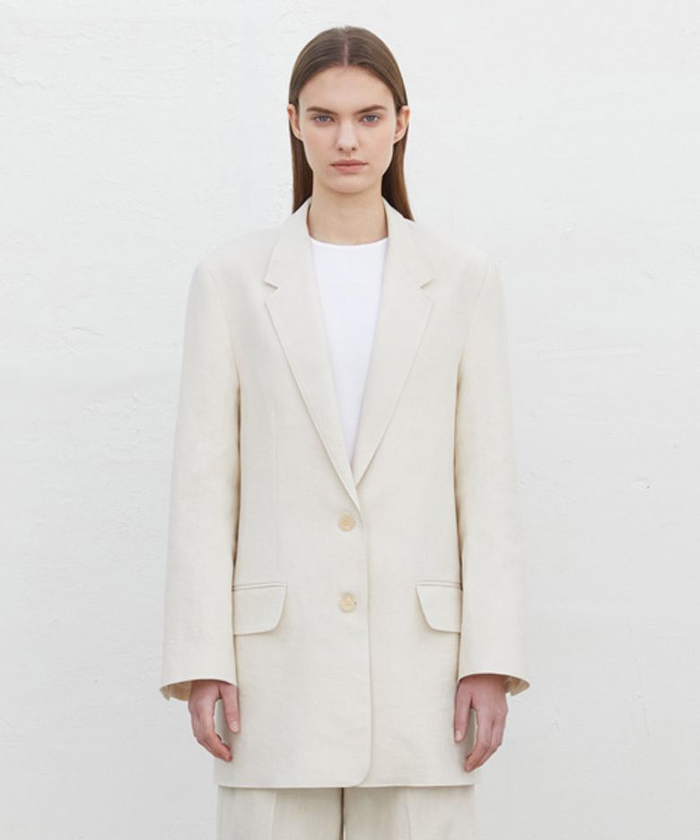 LINEN FABRIC JACKET_LIGHT BEIGE