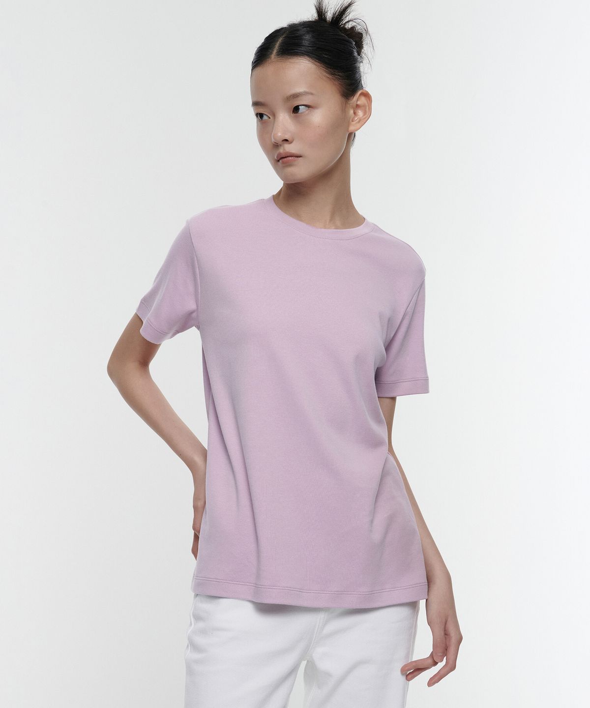무신사 스탠다드 우먼(MUSINSA STANDARD WOMAN) 우먼즈 베이식 크루 넥 티셔츠 [라일락]