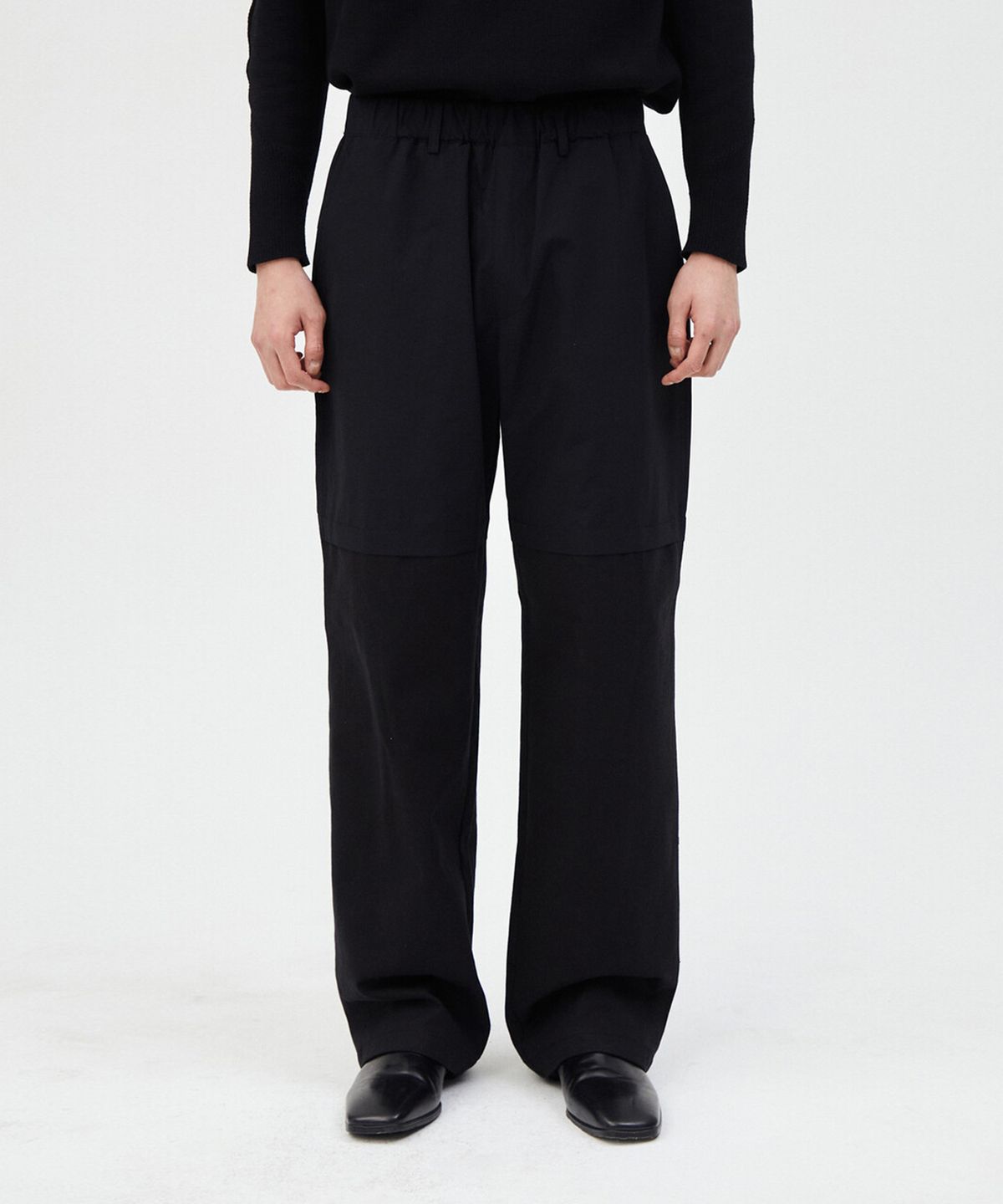 윈더(WINDER) MIXED TRACK PANTS - BLACK