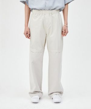 MIXED TRACK PANTS - BEIGE GREY