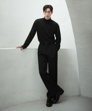 [서강준PICK] 투턱 밴딩 와이드 슬랙스 [BLACK]