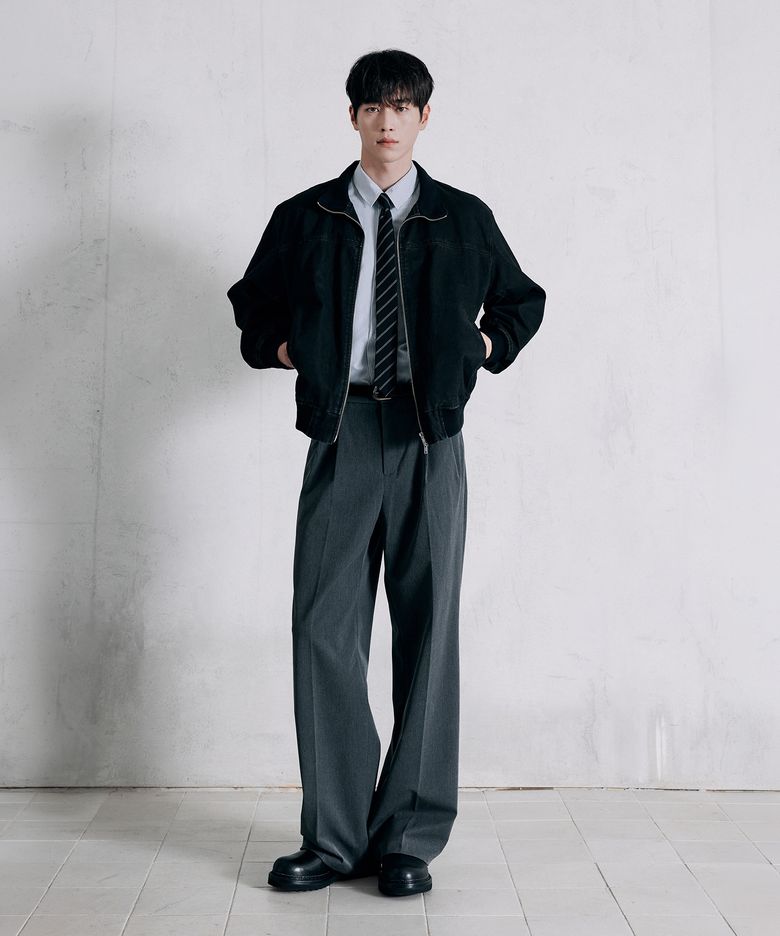 [서강준 PICK] 투턱 밴딩 와이드 슬랙스 [GREY]