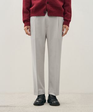 원턱 밴딩 테이퍼드 슬랙스 [CREAM]