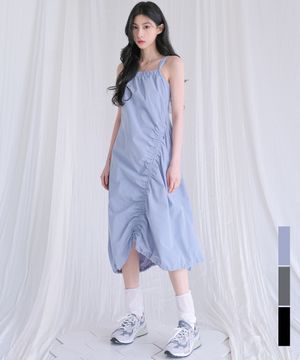 shell wrinkle long onepiece - 3COL