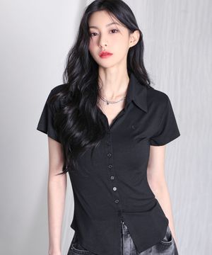 Sopy Collar Short-Sleeve BLACK