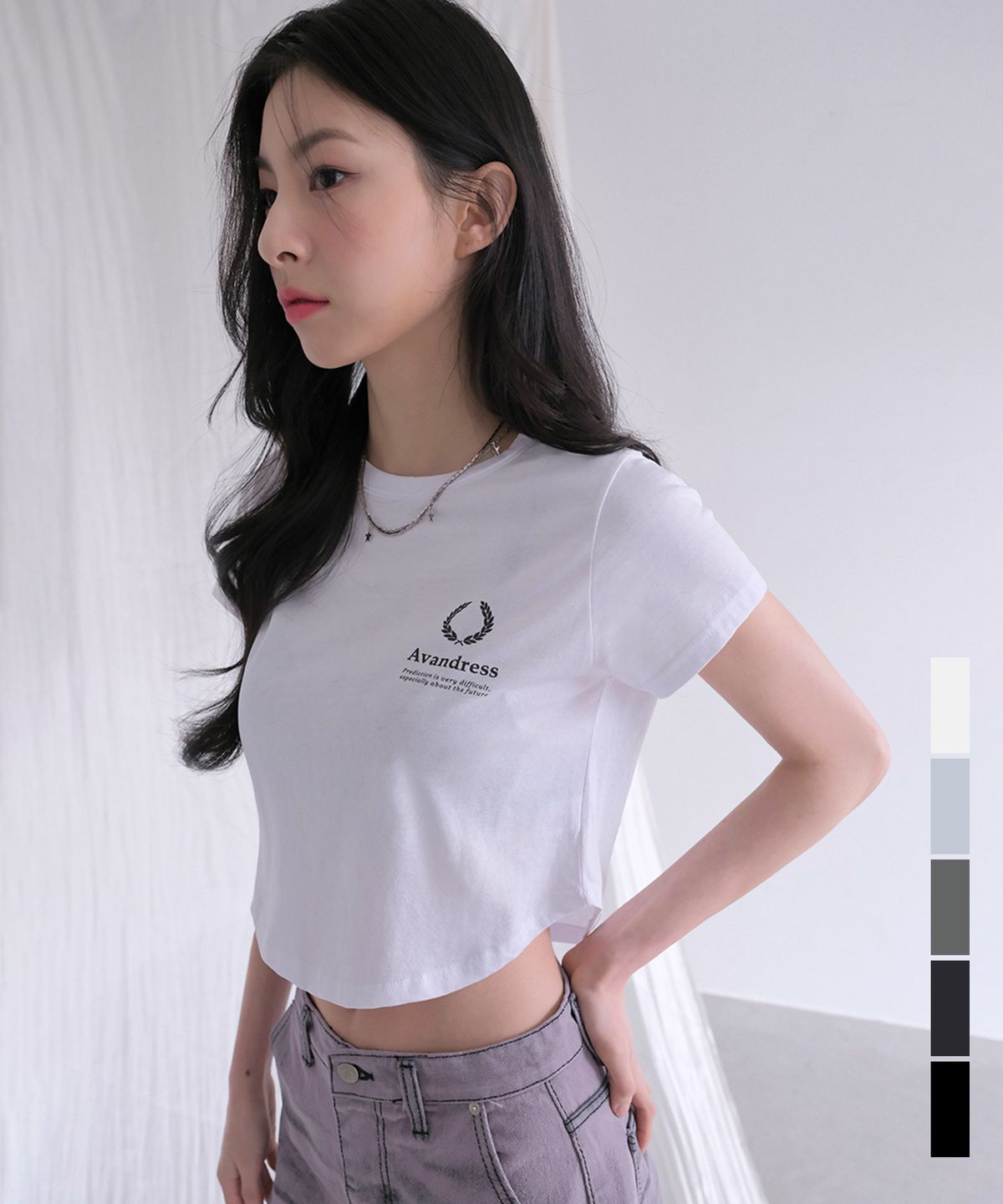 어반드레스(AVANDRESS) 미니월계수 크롭 반팔티 - 5COL