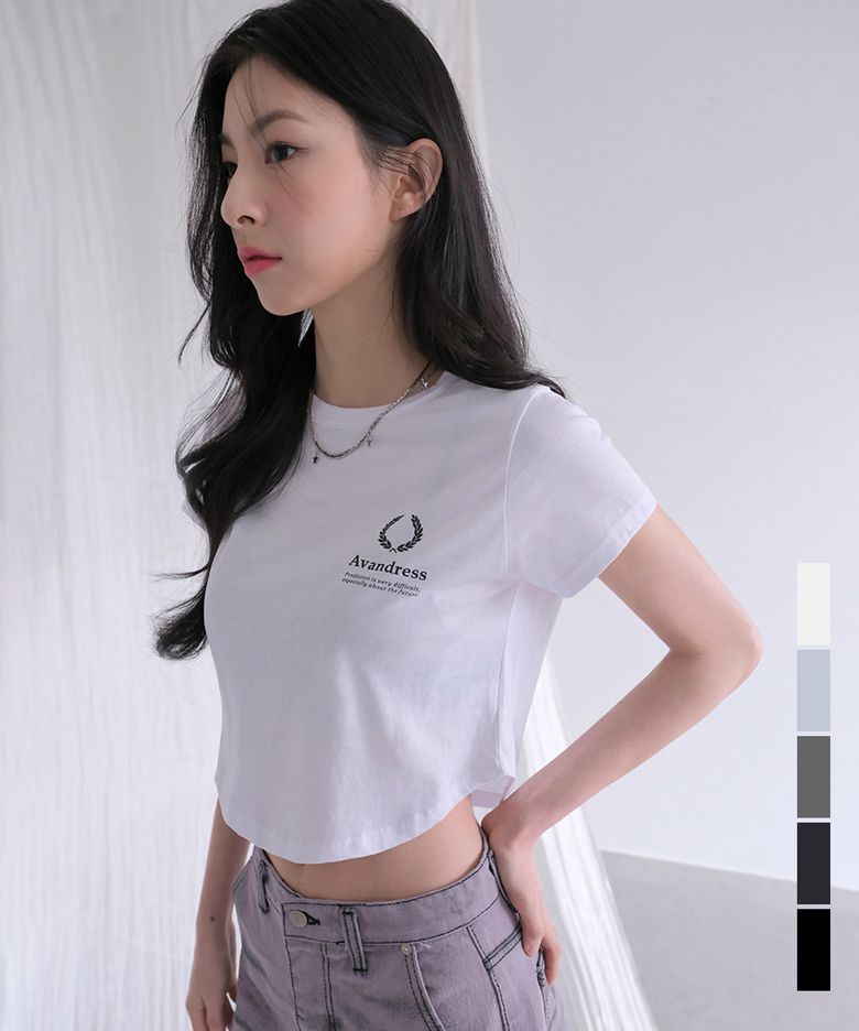 미니월계수 크롭 반팔티 - 5COL