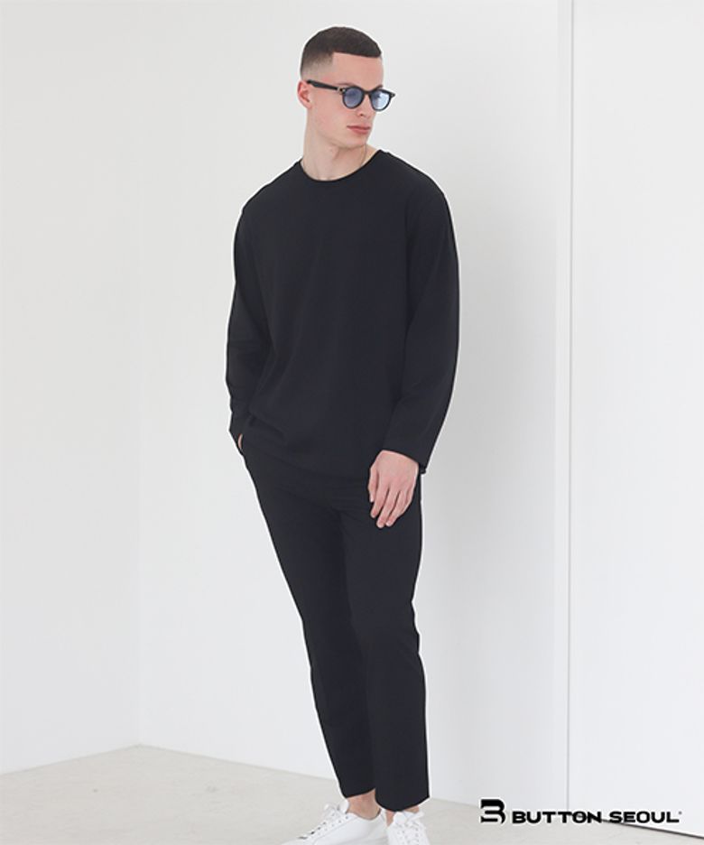 베이직 무지 긴팔 티셔츠 (Black)