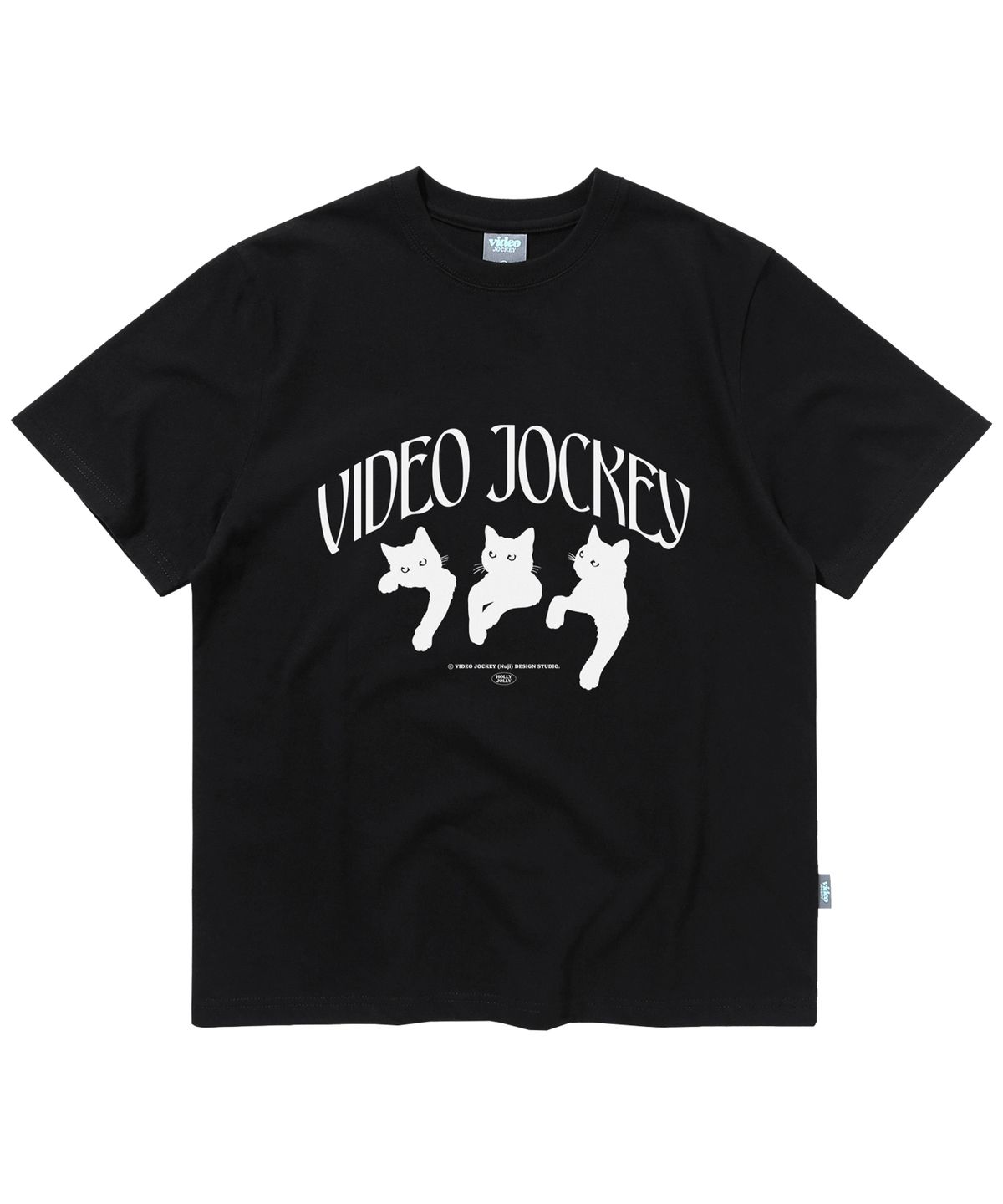 비디오자키(VIDEO JOCKEY) 냥냥냥 티셔츠 [블랙]