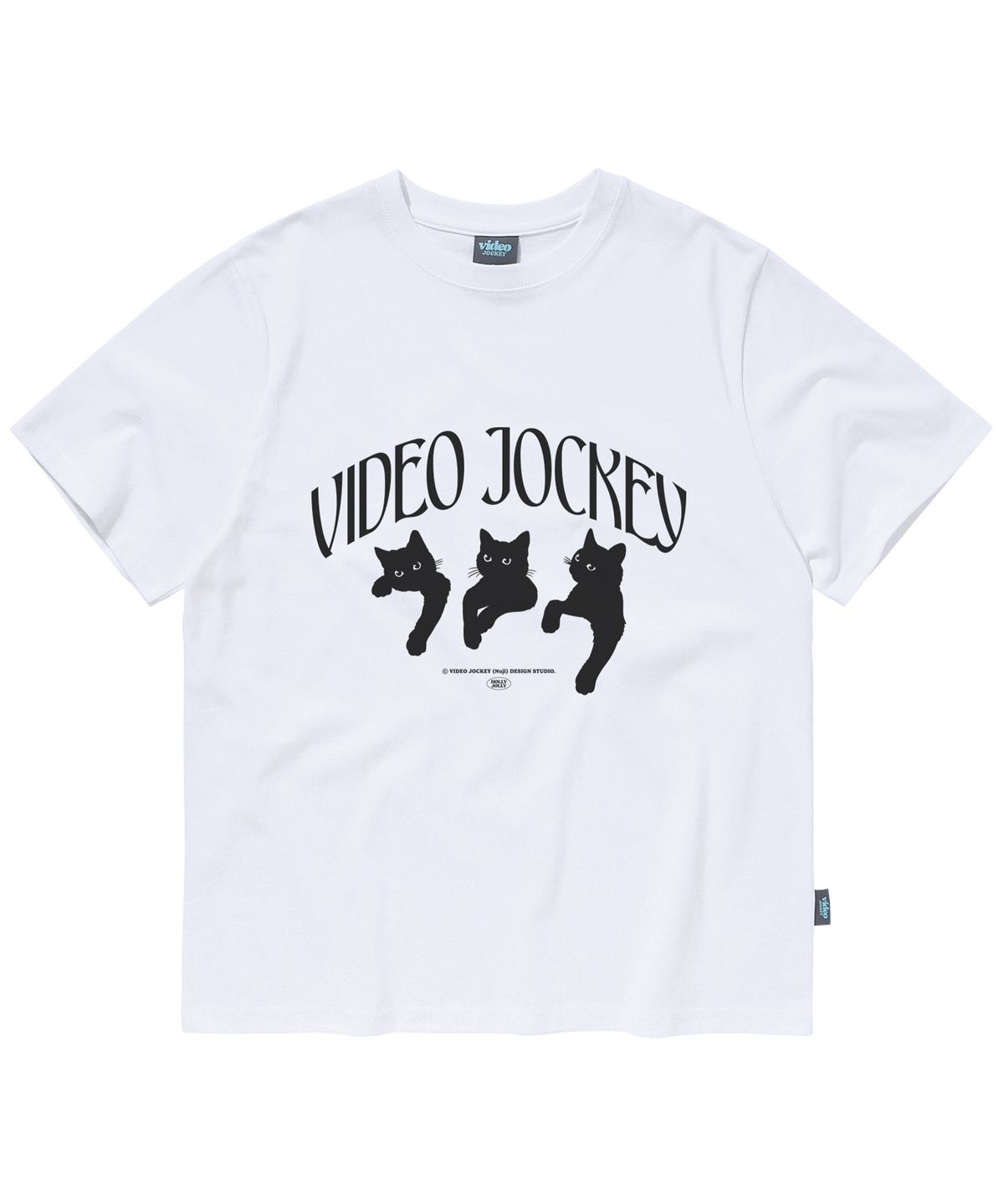 비디오자키(VIDEO JOCKEY) 냥냥냥 티셔츠 [화이트]