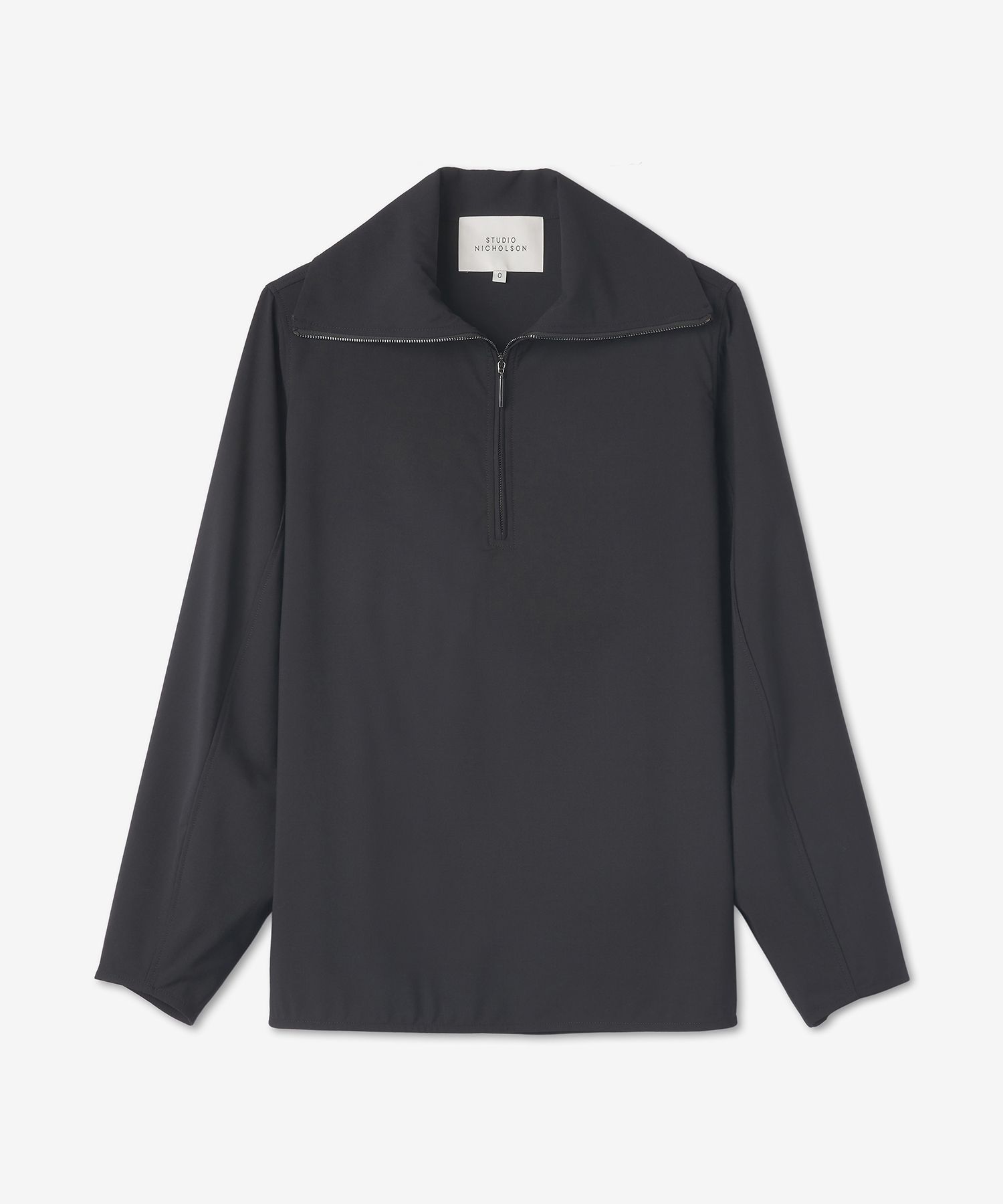 MUSINSA | STUDIO NICHOLSON Half Zip-Up Sweatshirt - Black