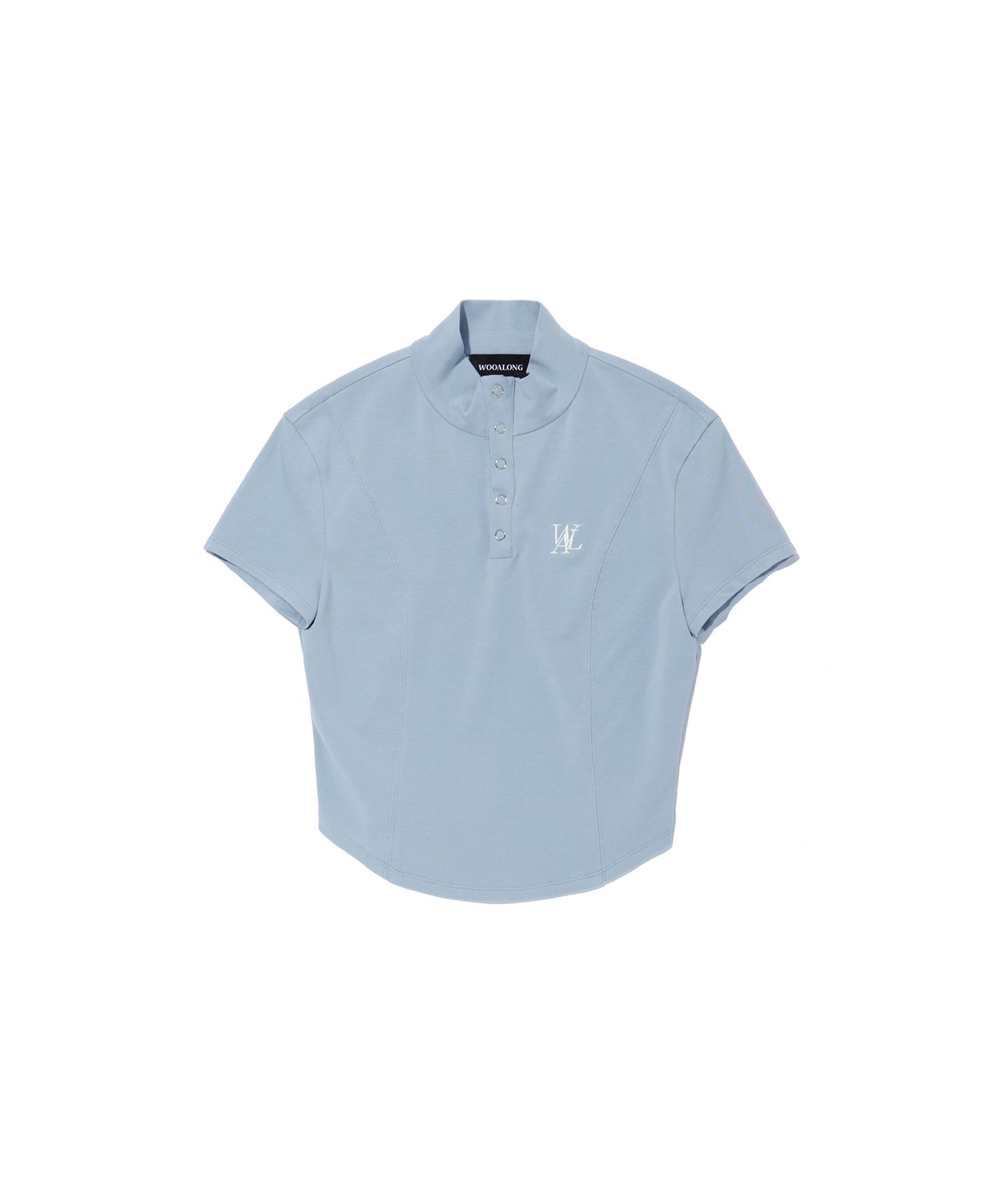 ☆【WOOALONG】☆Signature jersey half neck slim T-shir.t☆ MUSINSA | WOOALONG Signature jersey half neck slim T-shirt