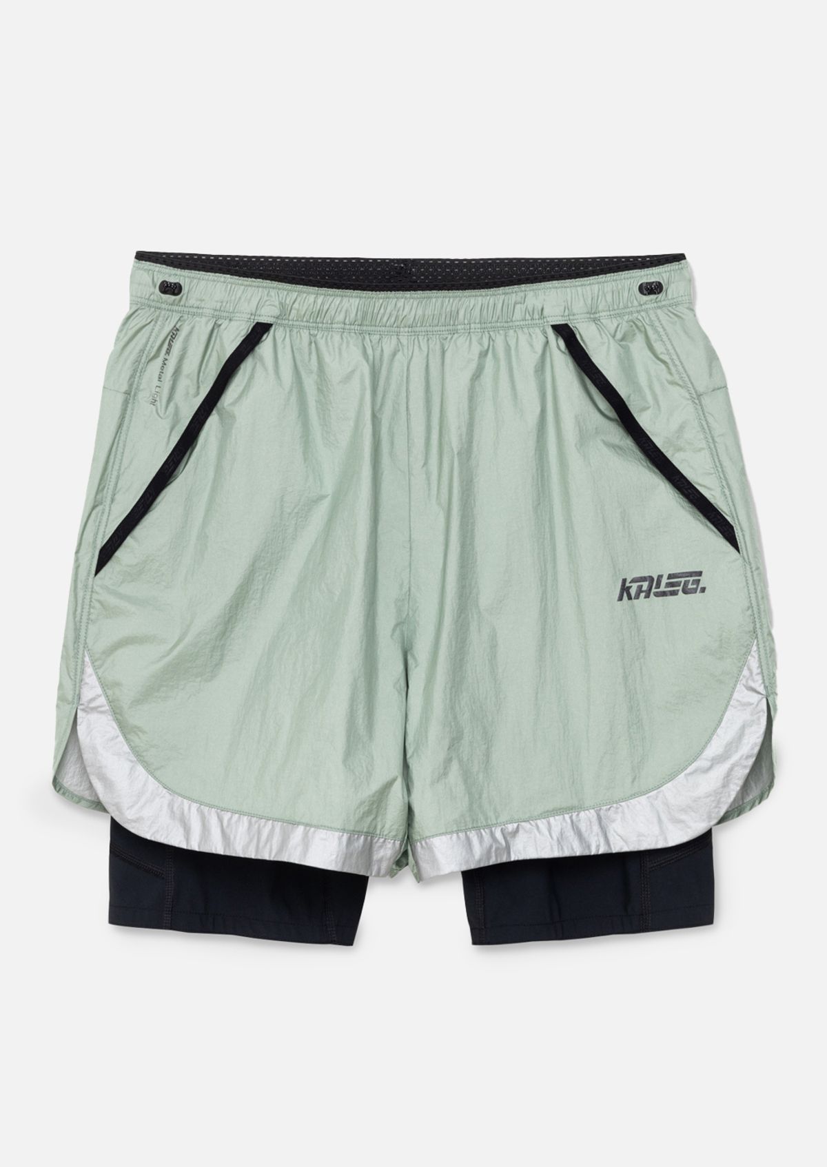 칼렉(KALEG) MENS METALIGHT 2IN1 SHORTS (4)_SOFT GREEN