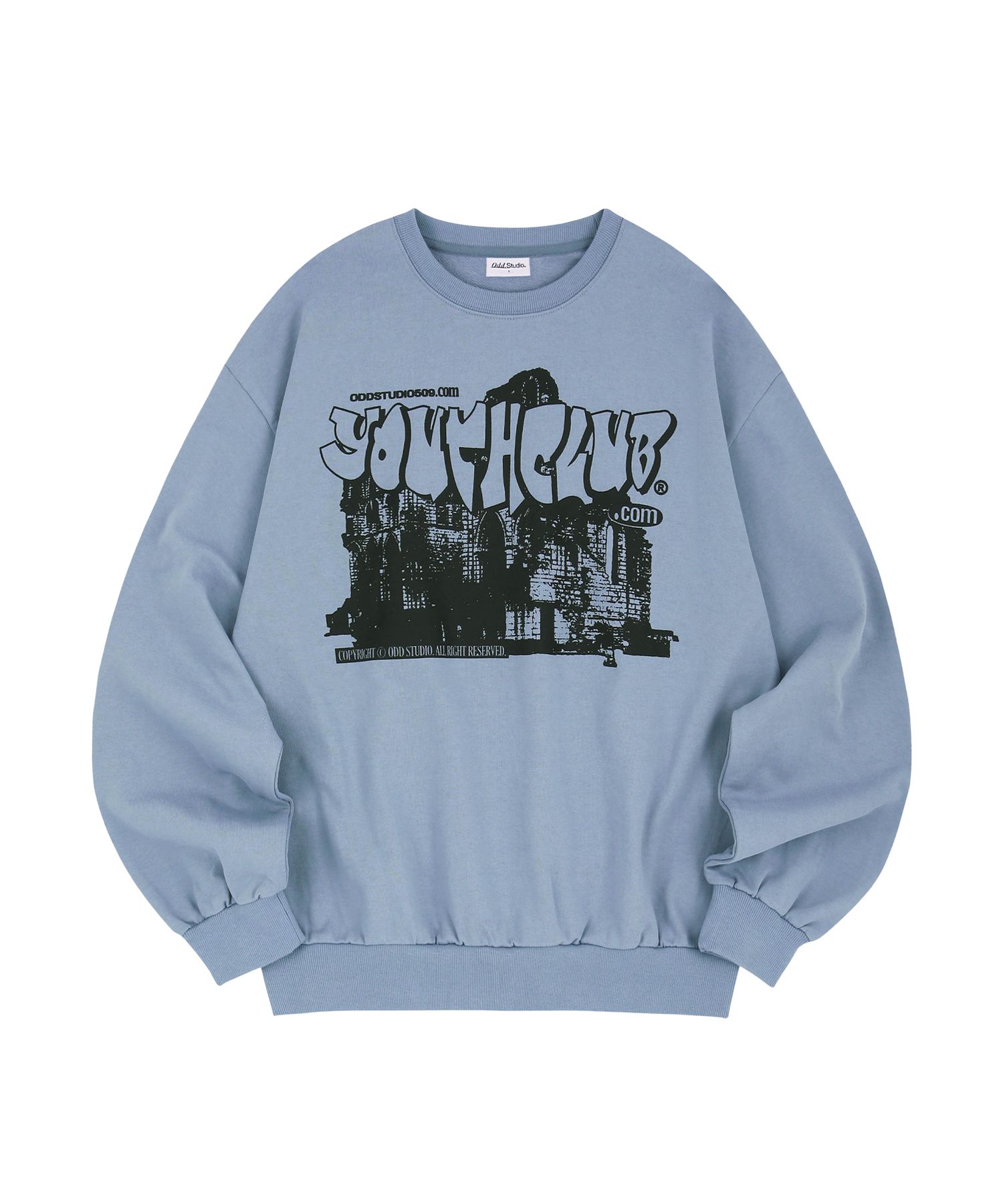 さらに100円引◆ODD STUDIO◆Youthclub Balloon Fit Sweat Shirt MUSINSA | ODDSTUDIO Youth Club Balloon Fit Sweatshirt - SKY BLUE