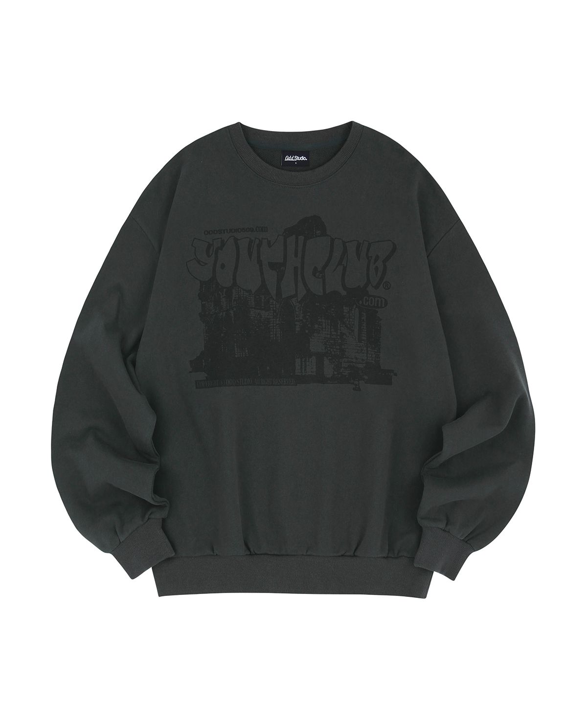 [ODD STUDIO] YOUTHCLUB BALLOON FIT スウェットシャツ ★新作★ MUSINSA | ODDSTUDIO Youth Club Balloon Fit Sweatshirt - CHARCOAL
