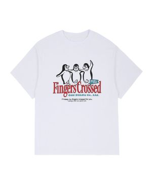 펭귄 그래픽 오버핏 티셔츠 - WHITE