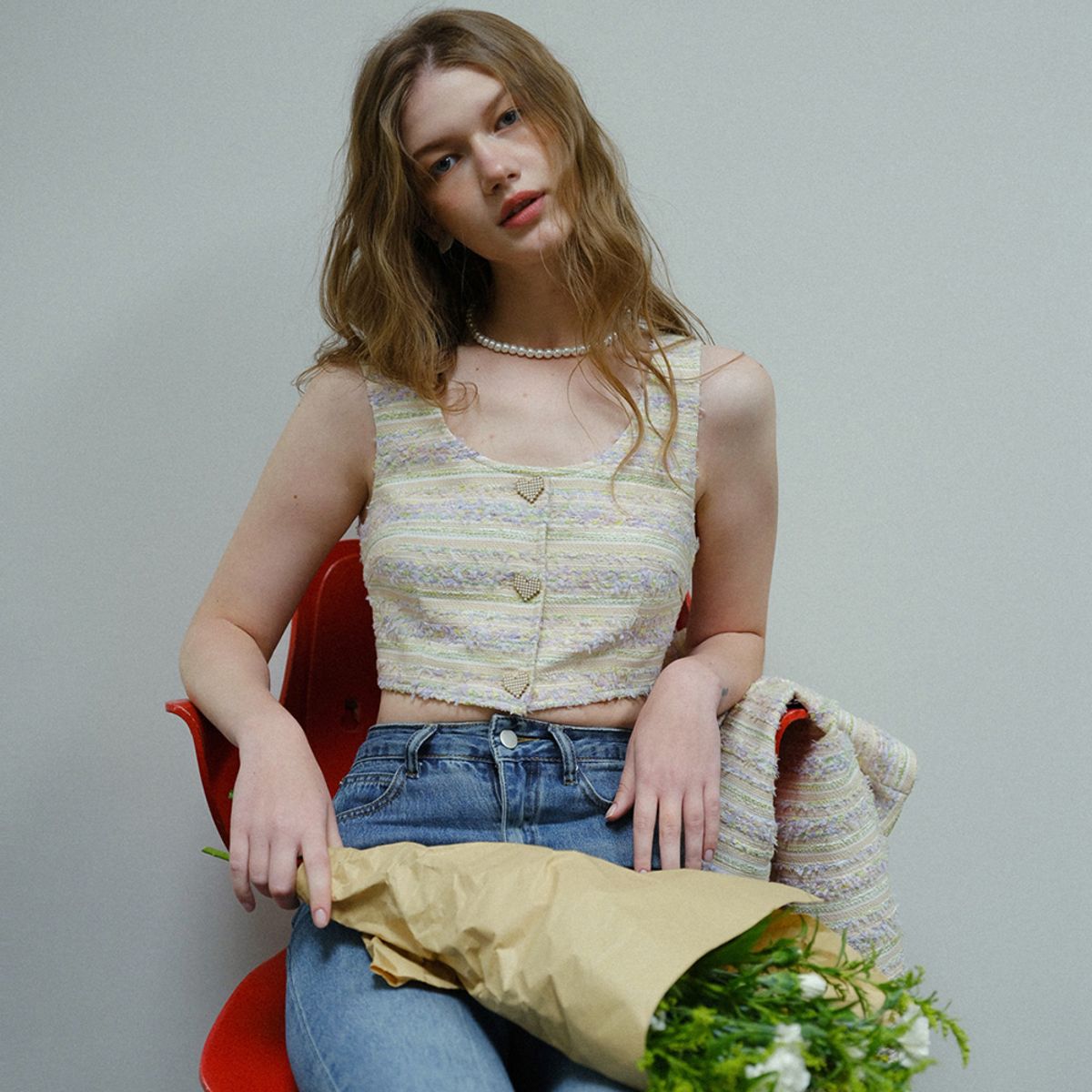 던드롭(DUNDROP) DD_Pastel heart sleeveless top