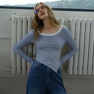 DD_Stripe irregular slim top_BLUE