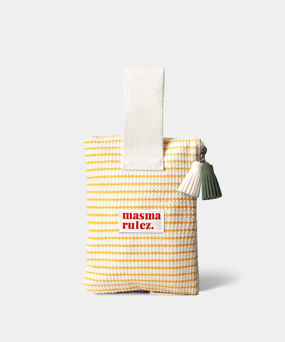 마스마룰즈(MASMARULEZ) Strap pouch _ 와플 스트라이프 옐로우
