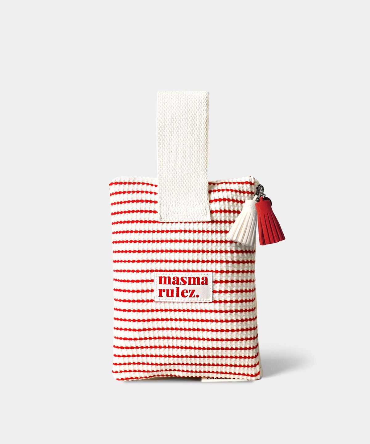 마스마룰즈(MASMARULEZ) Strap pouch _ 와플 스트라이프 레드