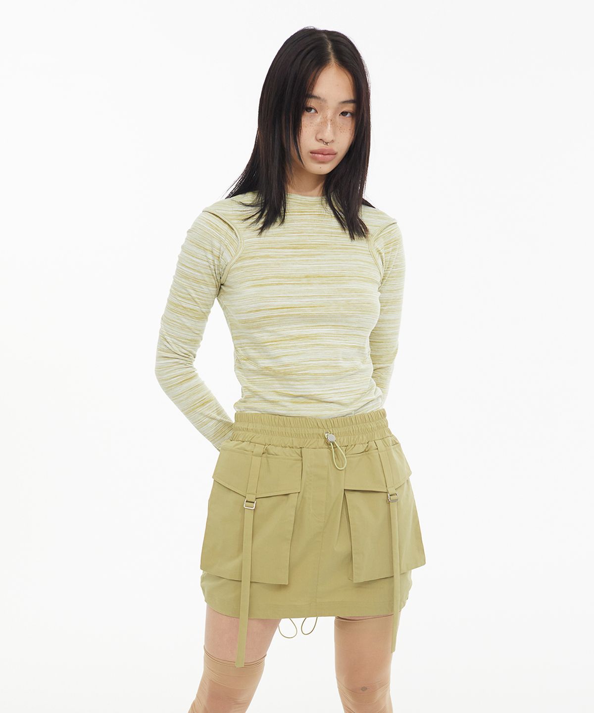 쿄(KYO) 웨이비 라인 티 올리브
