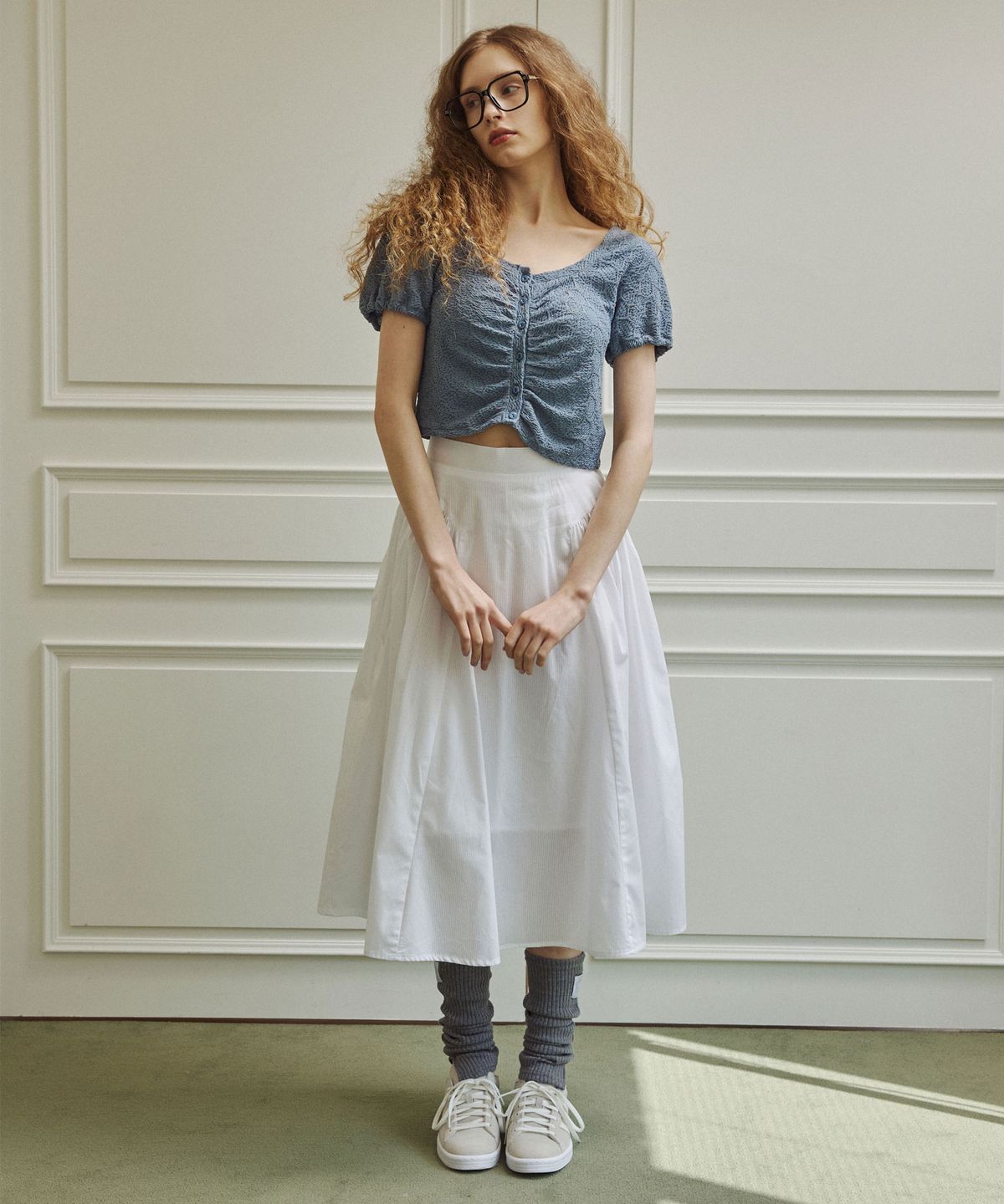 딜라이디(DELIDI) Bijou T-shirts (blue gray)