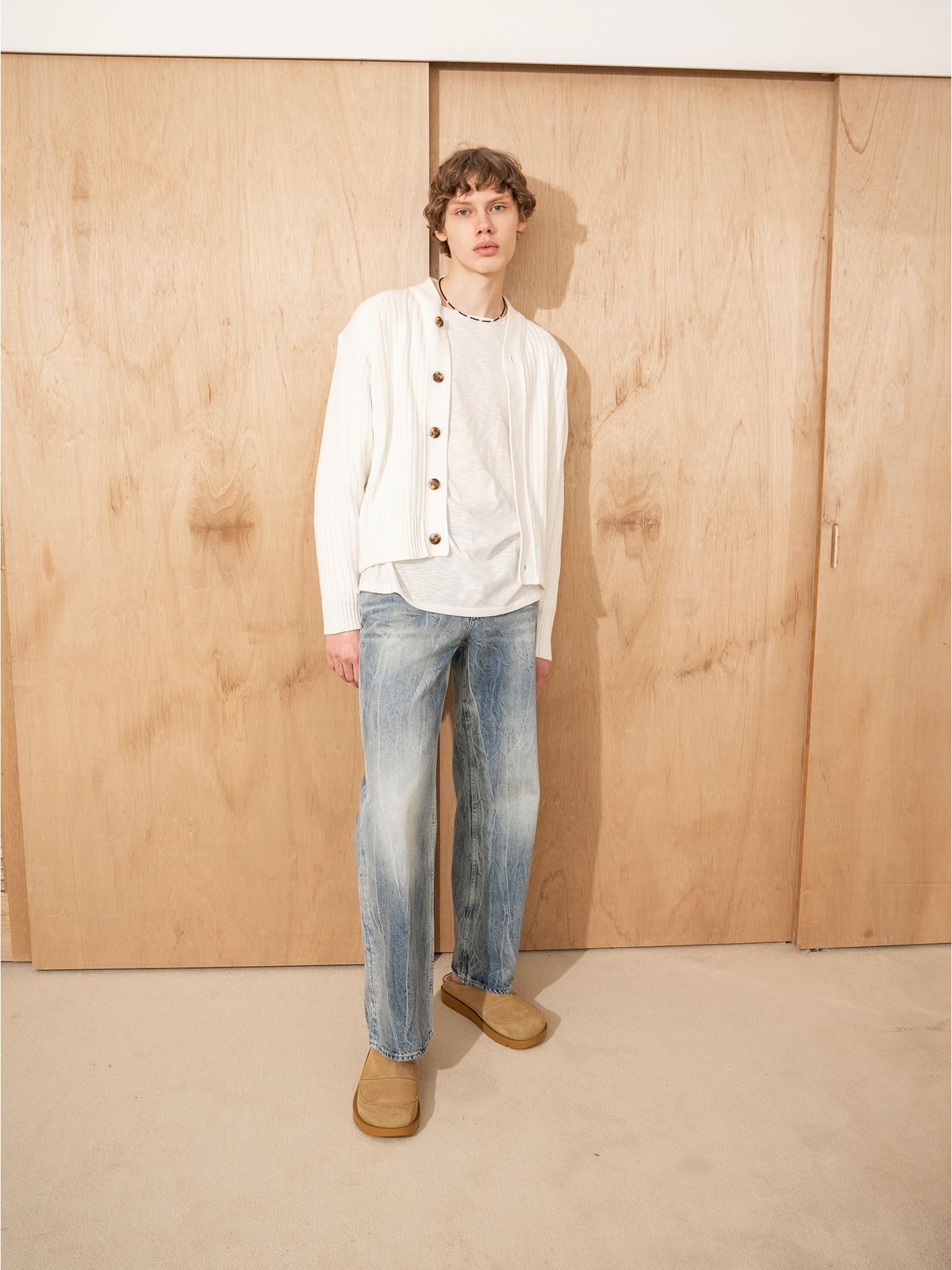 오페(OFE) 오버사이즈 골지 가디건 (크림)