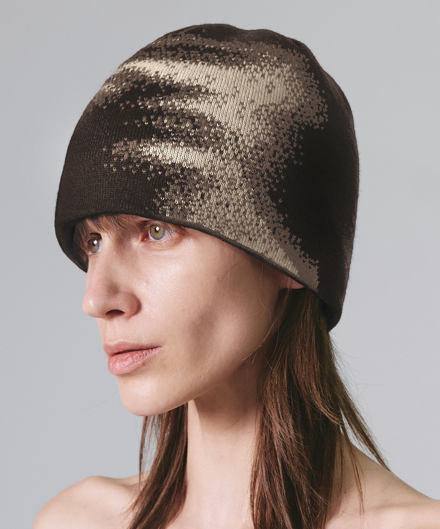 NACHE ビーニー MUSINSA公式 | NACHE SHADOW JACQUARD BEANIE BEIGE