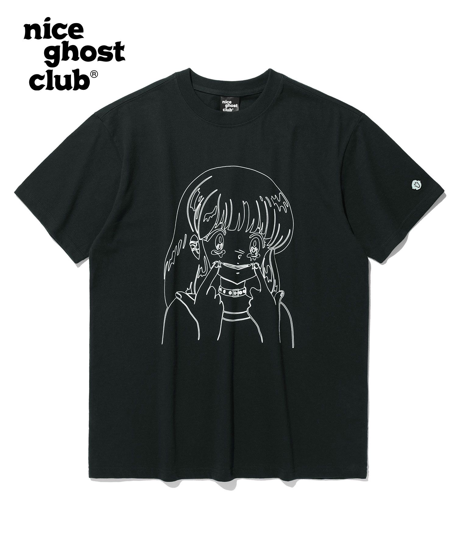 MUSINSA | NICE GHOST CLUB CRYING SMILE TEE_BLACK(NG2DMUT512A)