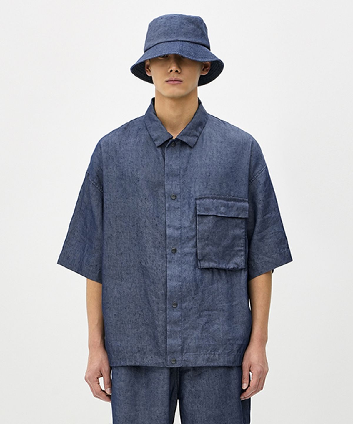 에러스익셉티드(ERRORS EXCEPTED) SH315BL 린넨 오버 셔츠 (Indigo blue)
