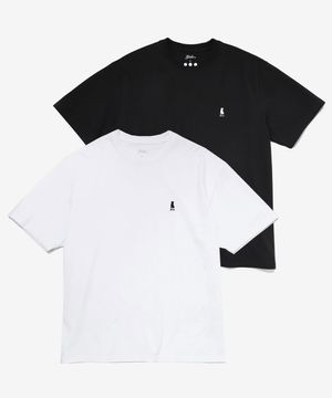 [COOL COTTON] 2PACK HERITAGE DAN TEE WHITE / BLACK