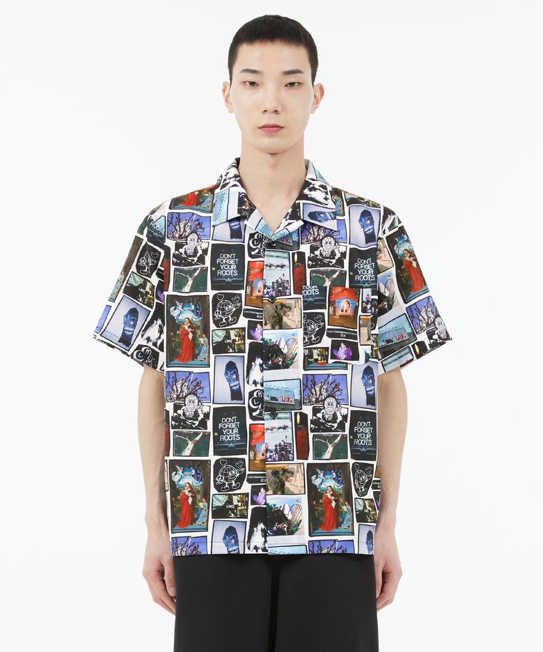 COLLAGE SHORT SLV SHIRT multi