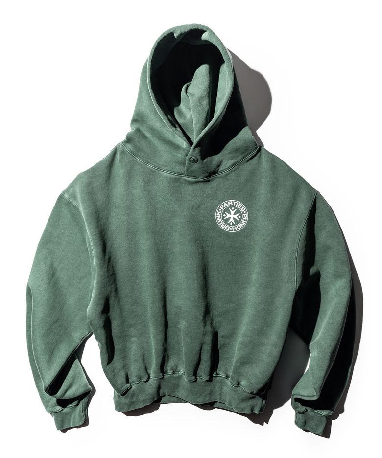 Circle Logo Garment Dyed Hoodie (GREEN)