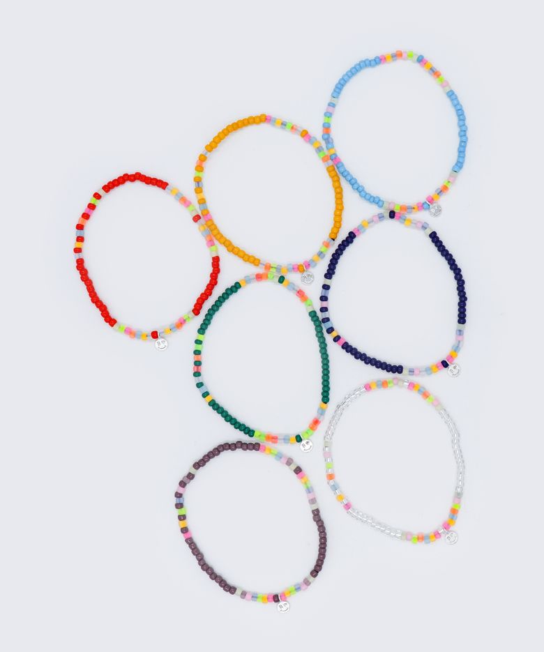 Soft pop color beads layered Bracelet 소프트 팝 컬러 레이어드 비즈 팔찌